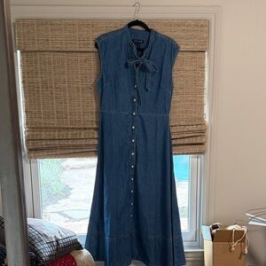 Veronica Beard Honora Elegant Sleeveless Denim Maxi Dress NWT